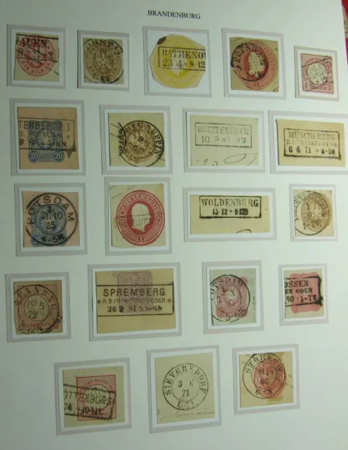 schöne Sammlung Briefmarken und Stempel aus Brandenburg, Altdeutschland