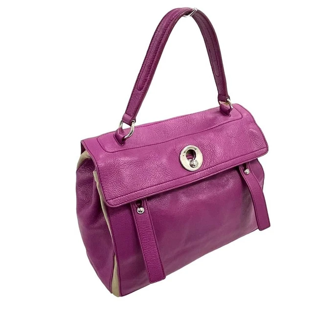 YVES SAINT LAURENT 229680 Muse Two 2Way Hand Bag Purple YVES SAINT LAURENT 229680 Muse Two 2Way Hand Bag Purple