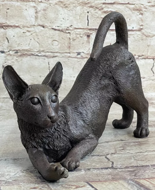 Statue chat siamois b | pierre reconstituée animal béton ornement de jardin  décor