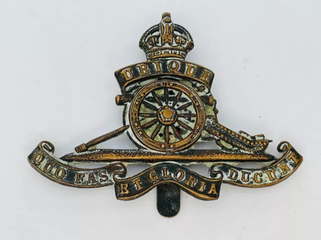 ORIGINAL WW2 British Army Royal Artillery Kings Crown Cap Badge £12.00 ...