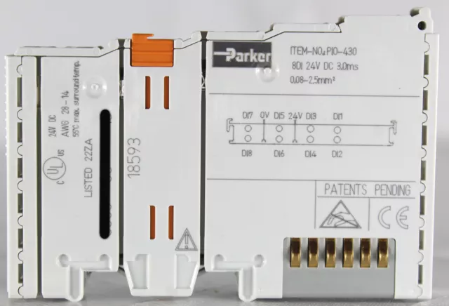 Parker PIO-430 8 Port Numérique Entrée Plc Module 24V Dc 3.0ms .08-2.5mm