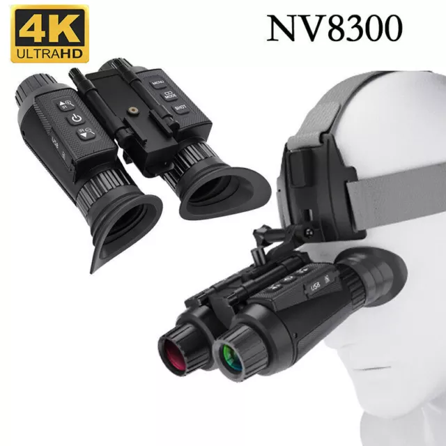 NV8300 Night Vision Googles 3D  Binoculars Infrared Head Mounted Goggles 8X Zoom