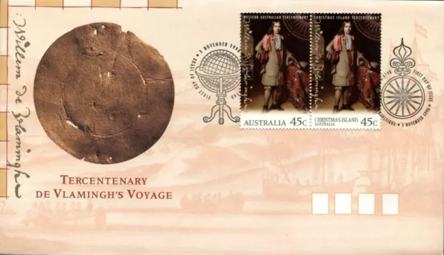 1996 Australia-Christmas Island Joint Issue Tercentenary De Vlamingh Voyage FDC