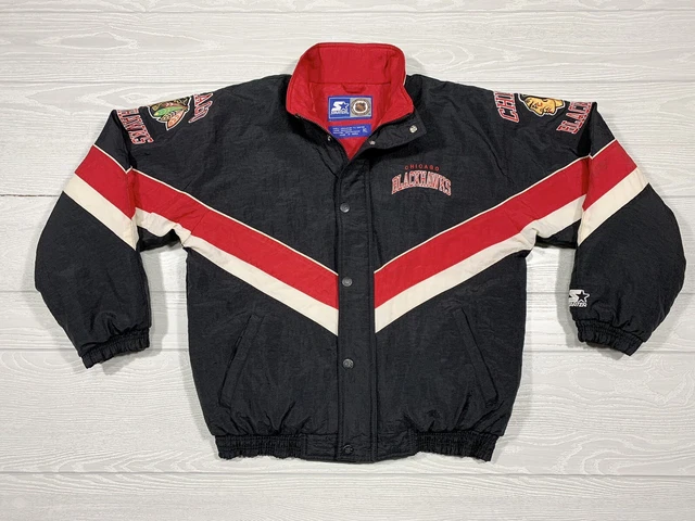 Vtg Chicago Blackhawks Starter Full Zip Jacket Sz XL 90s NHL Hockey