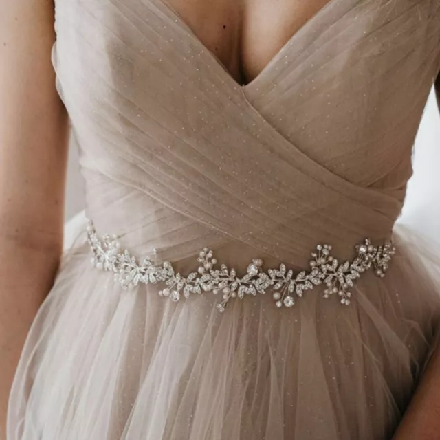 Abito da sposa strass cintura da sposa cintura cristallo applique per damigella d'onore