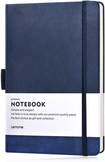 Thick Classic Notebook with Pen Loop - A5 College Ruled Hardcover Writing Notebo