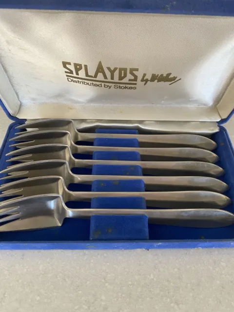 Splayds by McArthur by Stokes Vintage 18/8 Stainless Steel Set of 6 In Box