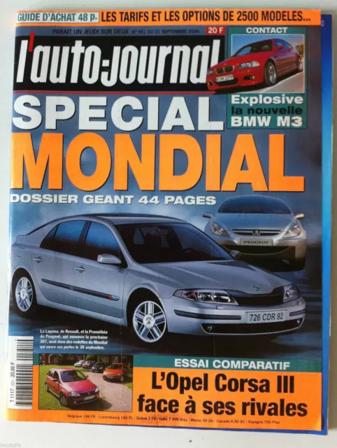 L'AUTO-JOURNAL du 7/09/2000; Special Mondial dossier géant 44 pages