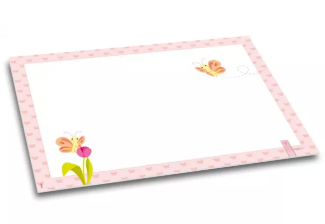 Schreibtischunterlage Papier  40 Blatt DIN A3 "Butterfly" | Mädchen Tiere rosa