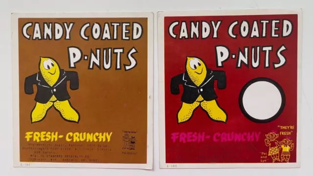 Vintage Coin-Op Machine Ad Card: "CANDY COATED P-NUTS" VENDING MACHINE GUMBALL 2