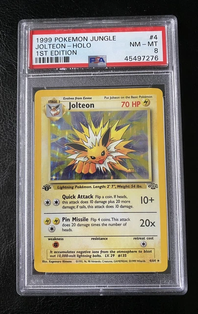 Psa 8 Pokémon Jungle 1St Edition - Holo Rare- 4/64 Jolteon - English 