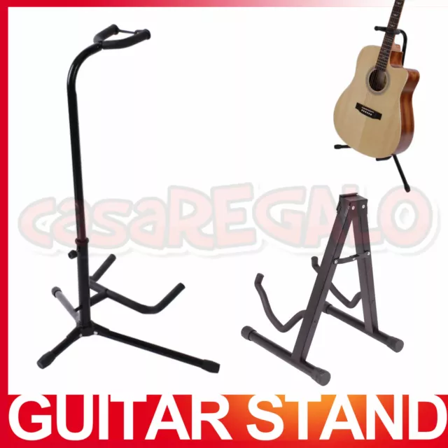 Portable Electric Acoustic Bass Guitar Stand A Frame GIG Floor Rack Holder