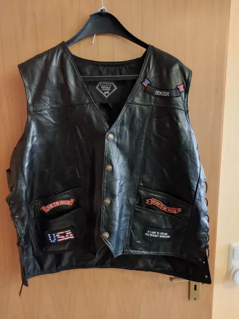 Herren Lederweste Bikerweste Motorradweste Clubweste Rockerweste Kutte