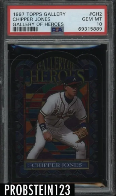 1997 Topps Gallery of Heroes Chipper Jones Stained Glass SSP PSA 10 GEM MINT