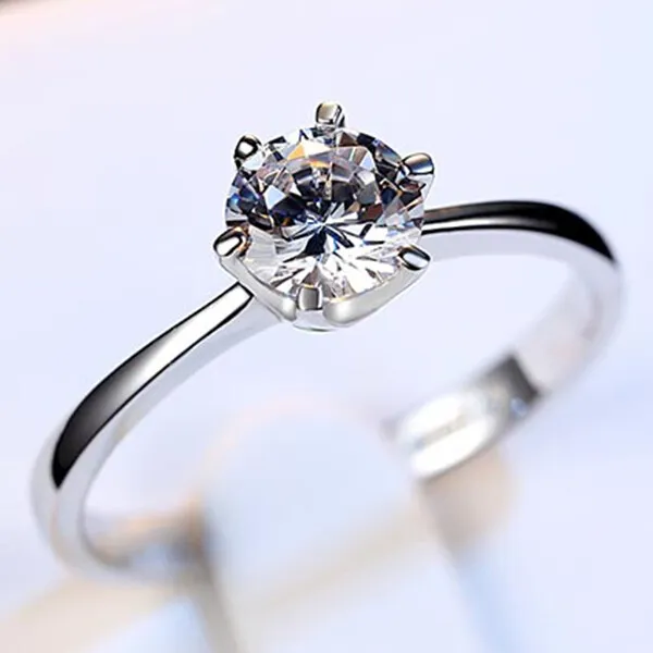 Womens Jewelry Crystal Wedding Bridal Party Engagement Ring Silver Rings Size 9