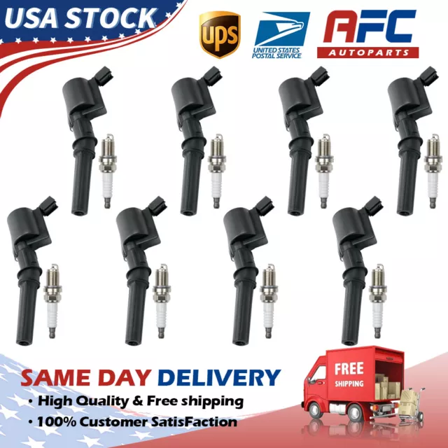 8----Ignition Coil Pack and Iridium Spark Plug for Ford F-150 4.6L DG508 SP479