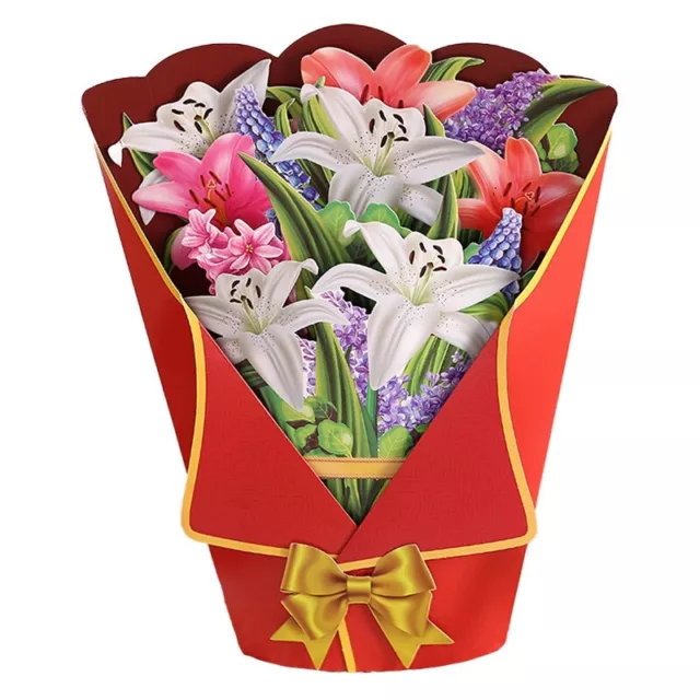 2X(BOUQUET DE FLEURS Cartes Pop-Up Bouquet de Fleurs en Papier 3D avec Carte  d6) EUR 16,79 - PicClick FR