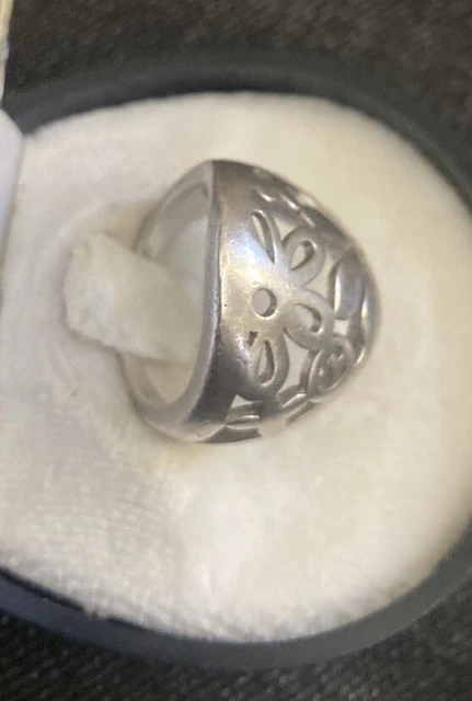 Bague Vintage En Argent Massif 925 - Taille 53/54 - Motif Colombes - Occasion (portée)