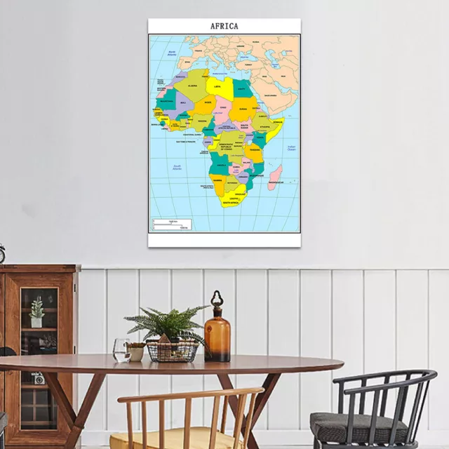 Political Map of Africa Educational Maps Canvas Prints Poster Wall Decor