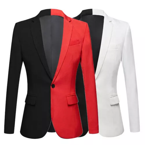 Men Two Tone Splice Jacket Suit Blazer Coat Prom Dance Show Garment Fancy Dress