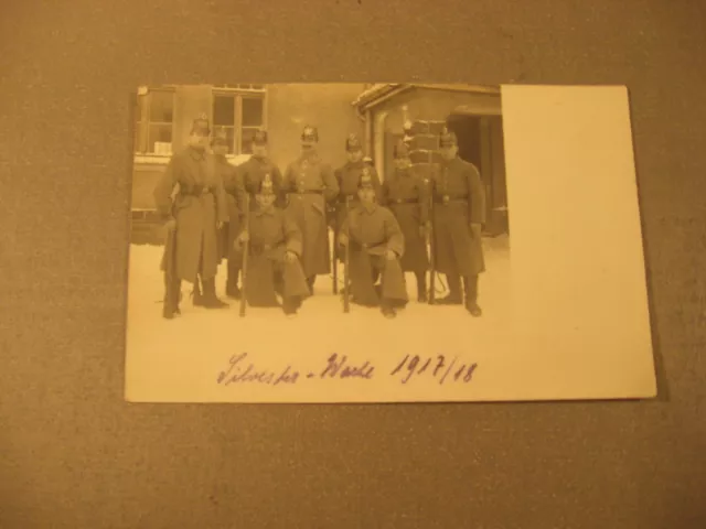 Privatpostkarte Soldatengruppe,Uniform Wache um 1917-Antic Soldier 1.WK