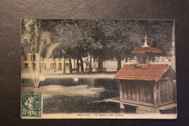 Carte Postale Ancienne – Moulins, Rue D'Allier – Colorisée – édition Rare – Années 1900