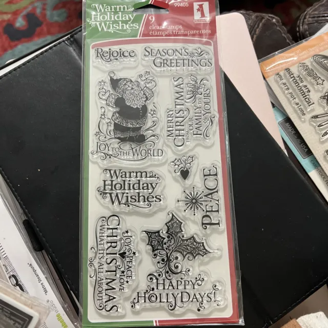 Inkadinkado Clear Stamps Holiday Expressions NEW