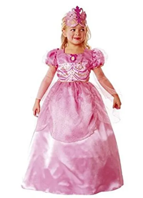 Kinder Kostüm Barbie Kleid Prinzessin Pink Rosa Mädchen 104 - 3 Jahre Karneval