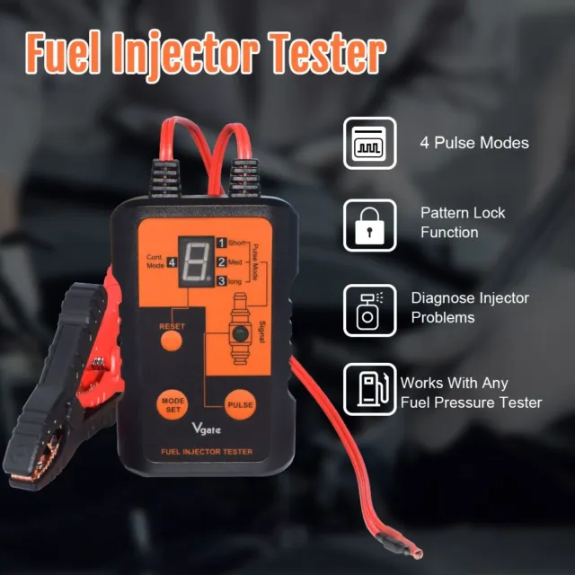 Automotive Fuel Injector Tester 4 Pluse Modes 12V Car Injector Cleaner Controler