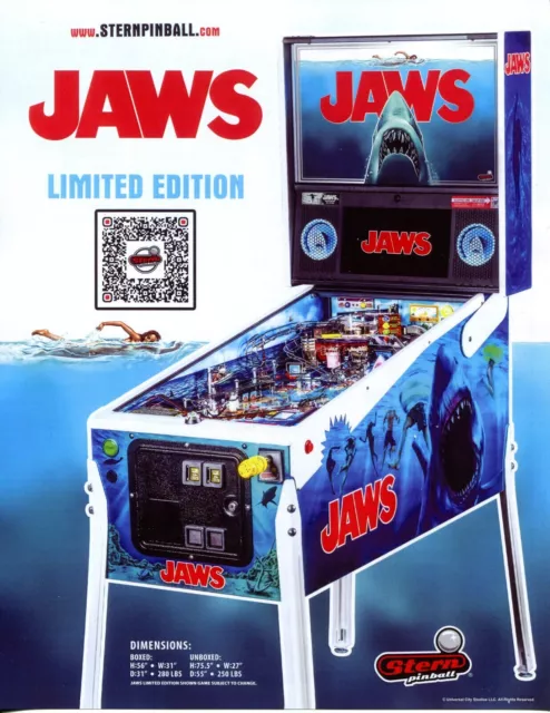 JAWS LIMITED EDITION Stern Pinball flyer