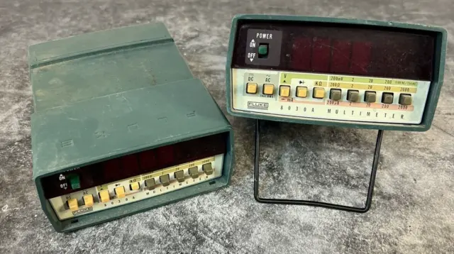 Pair of Vintage Fluke Benchtop Digital Multimeter Model 8030A, UNTESTED