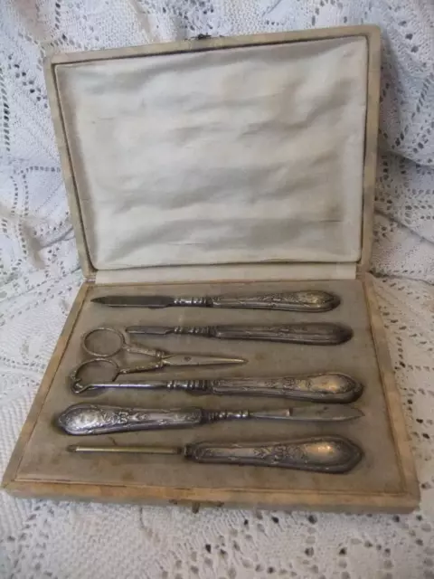 ANCIEN COFFRET NÉCESSAIRE Manucure "Années"1920" environ_ argenté EUR 39,00 - PicClick FR