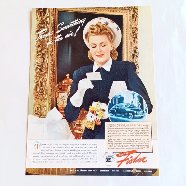 Vintage Print Ad: 1941 Cadillac with Body by Fisher Car-General Motors