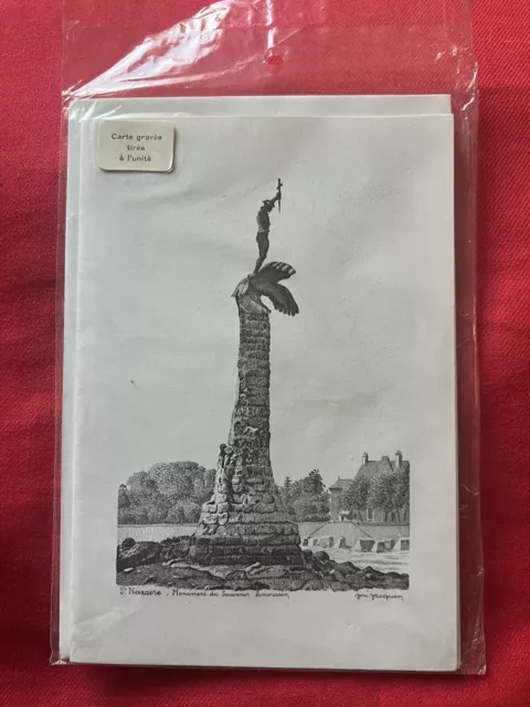 CPA Carte vœux Postale Monument Souvenir Américain Sammy St-Nazaire Jm Jacquin