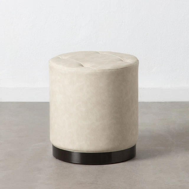 Puff Beige Ecopelle 38x38x42 cm DMF