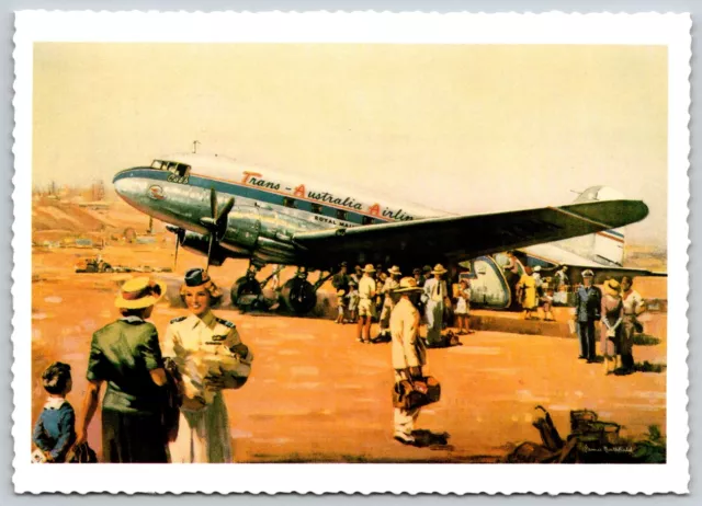 Postcard TAA Trans Australia Airlines DC-6 art by Post Age 4x6 SUNLIGHT SOAP