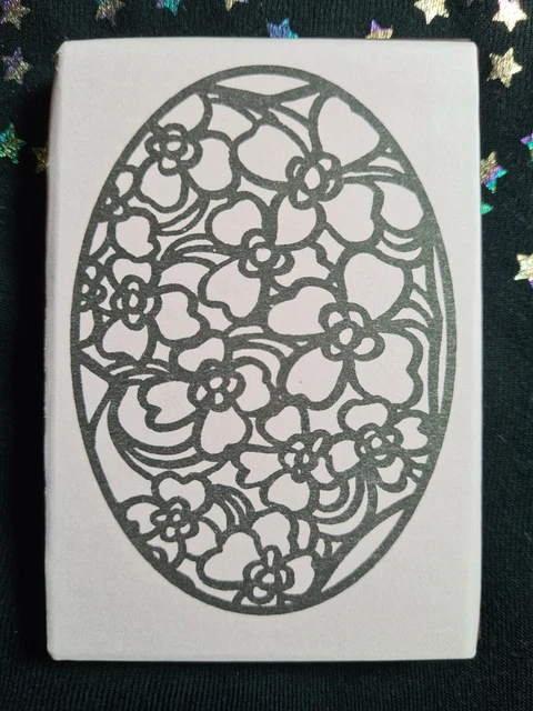 Craft Stamp Block Oval Floral Frame Flower 9.5 x 6.5 cm Card Making Scrapbook