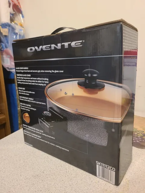 Ovente Portable Electric Skillet 12 Inch Capacity