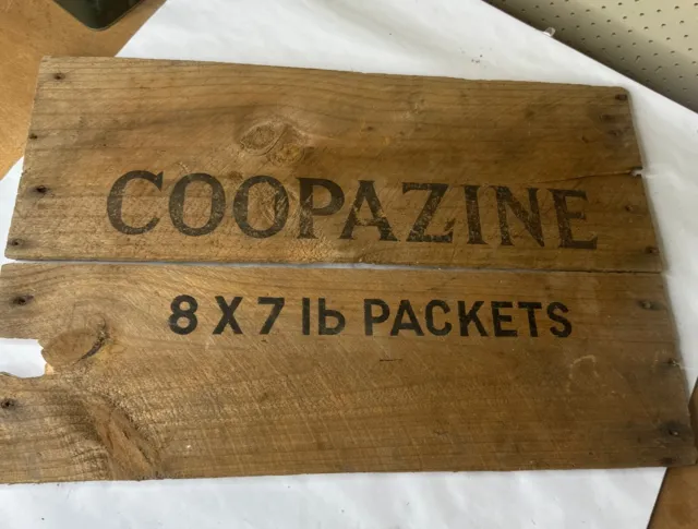 Cooper’s Sheep Dip Coopazine Wooden Sign Box End Agriculture Advertising Farming