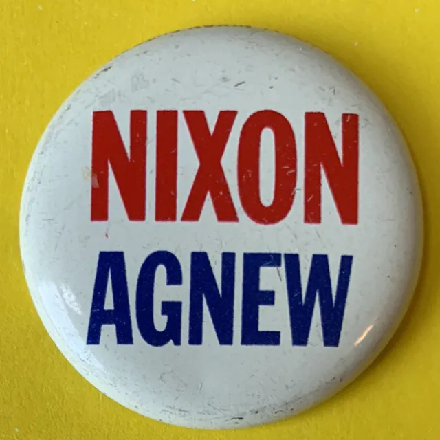1968 Richard Nixon Spiro Agnew Vintage US Political button pin Campaign badge