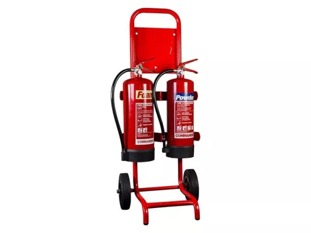 Compact Double Fire Extinguisher Trolley