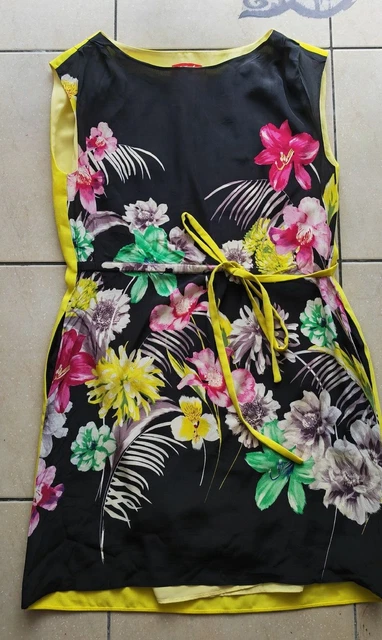 Robe Femme Bel Air 100% Soie - Taille L - Multicolore Avec Motifs Fleurs - Neuf Avec étiquettes