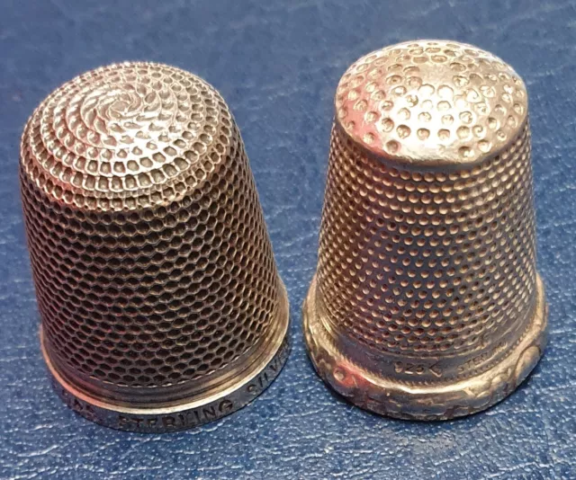 Two Solid Sterling Silver (0.925) Thimbles