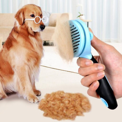 Grooming Comb Pet Self Cleaning Slicker Brush Shedding Dog Cat Hair Remover US