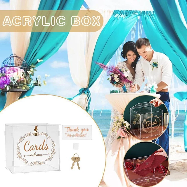 Acrylic Wedding Recept Transparent Money Gift Card Box Deco Party Birthday D1N2