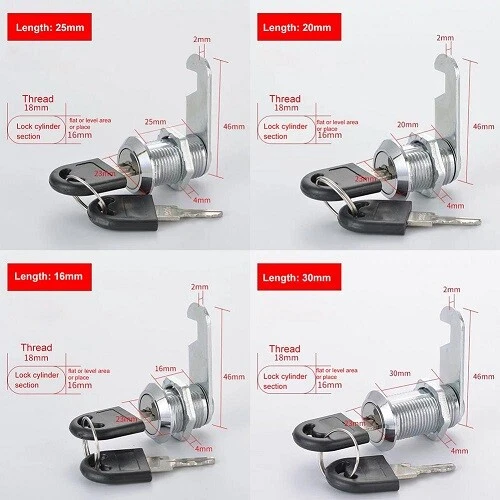 Cam Locks For Furniture Hardware 16/20/25/30mm Padlock Drawer Cupboard Box Lock