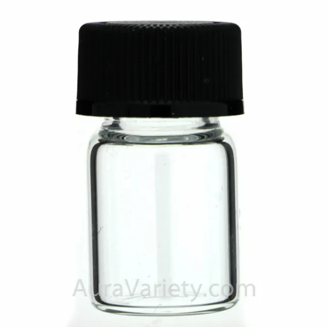 1/2 DRAM 2ml CLEAR GLASS SHORT VIAL with CONED CAPS