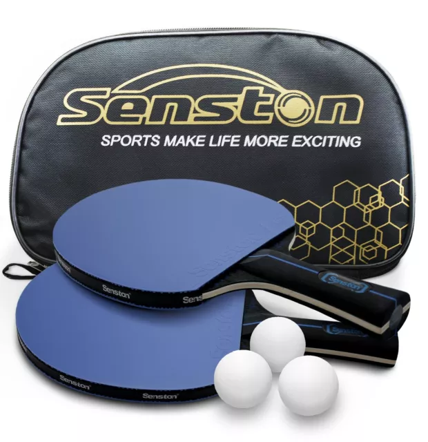 Senston Tischtennis Schläger Set, Profi 2 Tischtennisschläger und 3 Tischtenn...