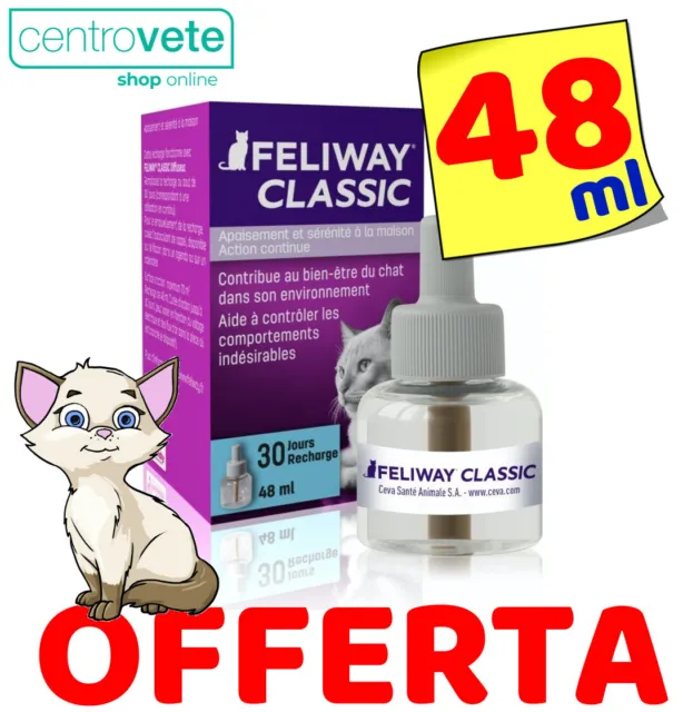 Ceva FELIWAY CLASIC Gatto → Ricarica 48 ml -Armonia tra GATTI che stanno in casa