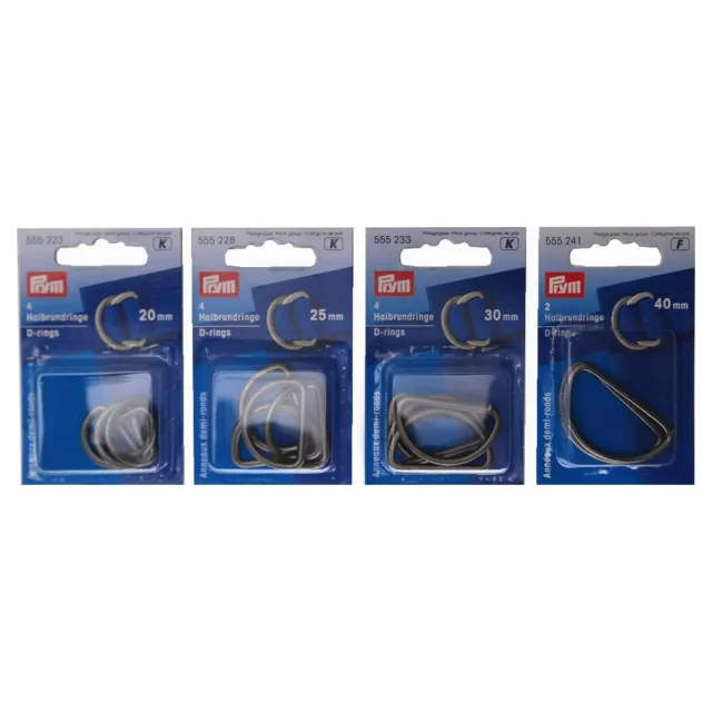 Prym Halbrundringe D-Ringe alt-silber 25/25/30 4 Stk 40 mm 2 Stk Taschen Gürtel